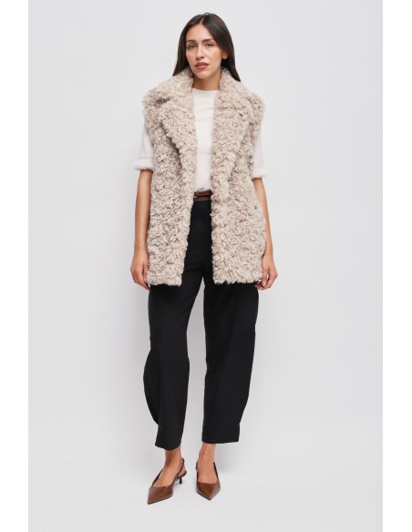 Gilet en fausse fourrure avec ceinture Maryley