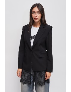 Maryley - Veste boutonnée avec détails en dentelle 2