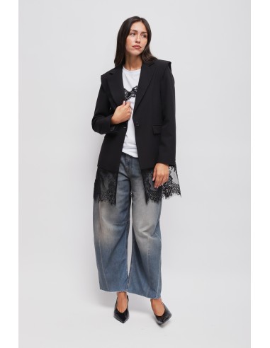 Maryley - Veste boutonnée avec détails en dentelle