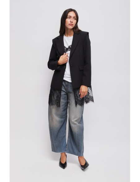 Maryley - Veste boutonnée avec détails en dentelle