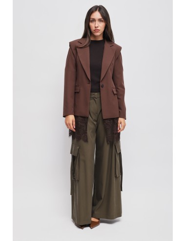 Maryley - Veste boutonnée avec détails en dentelle