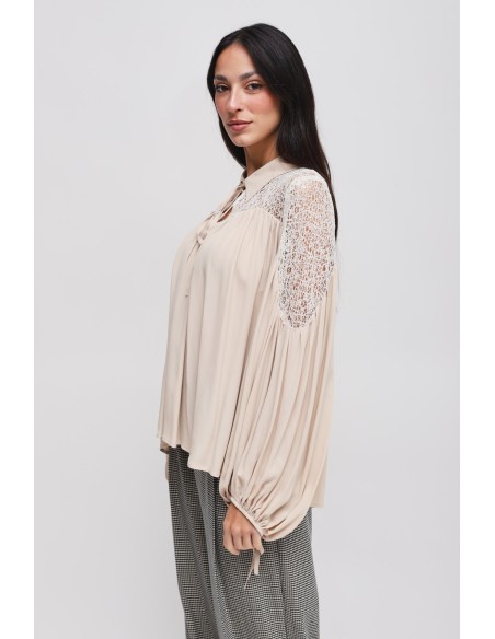 Chemisier en viscose avec dentelle Maryley