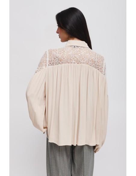 Chemisier en viscose avec dentelle Maryley