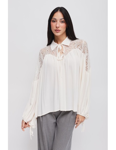Viscose blouse met striklint van Maryley