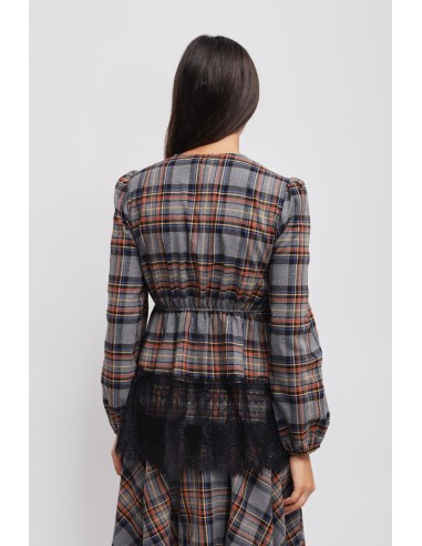 Geruite blouse met kanten details Maryley