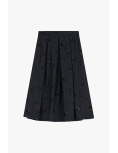 Dixie geplooide rok met geborduurde bloemendetails