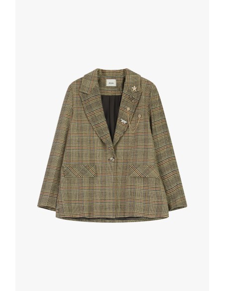 Blazer à carreaux avec poches plaquées Dixie
