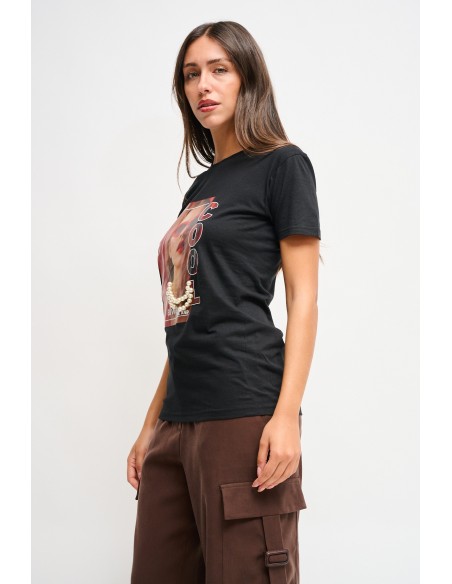 Katoenen T-shirt met Maryley-print