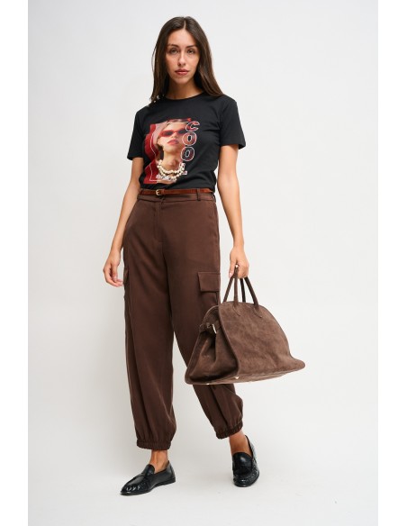 T-shirt en coton avec imprimé Maryley