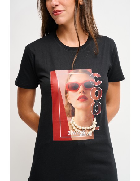 Katoenen T-shirt met Maryley-print