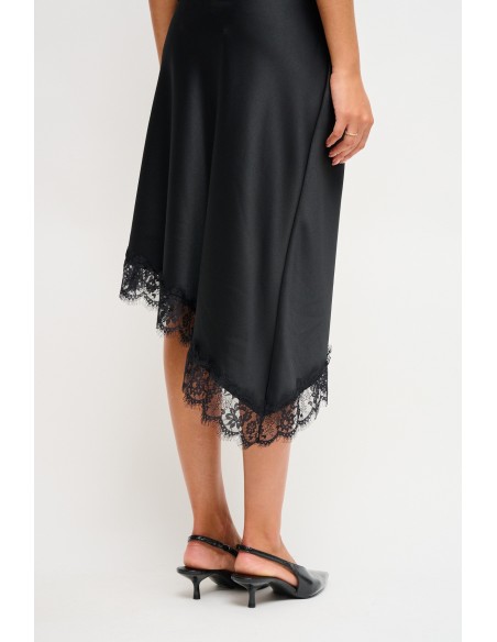 Jupe en satin avec finitions en dentelle Maryley