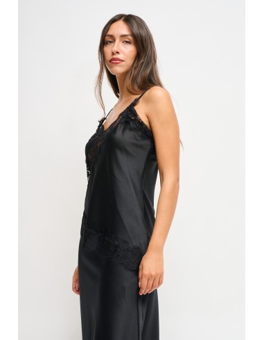Débardeur en satin avec bordures en dentelle Maryley