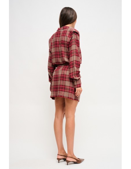 Geruite wikkelminirok van viscose Maryley