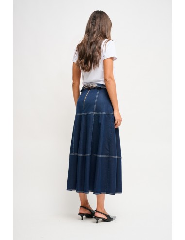 Jupe en denim avec ceinture à nouer Maryley