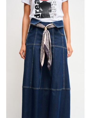 Jupe en denim avec ceinture à nouer Maryley