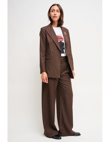 Maryley krijtstreep Palazzo-broek