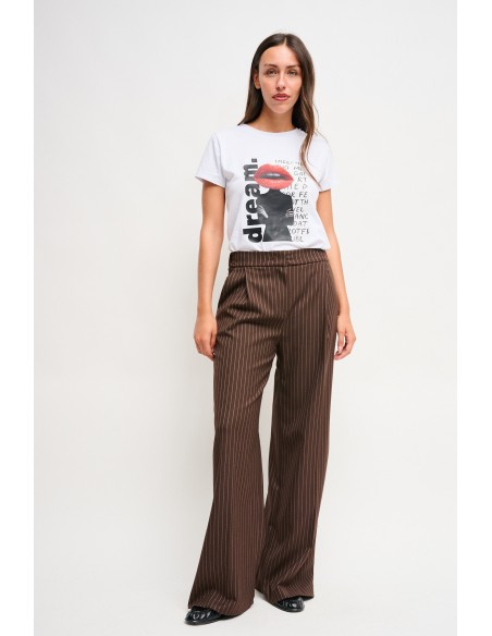 Maryley krijtstreep Palazzo-broek