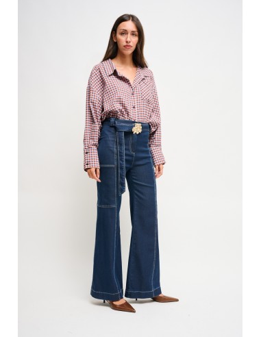 Palazzo-jeans met riem van Maryley