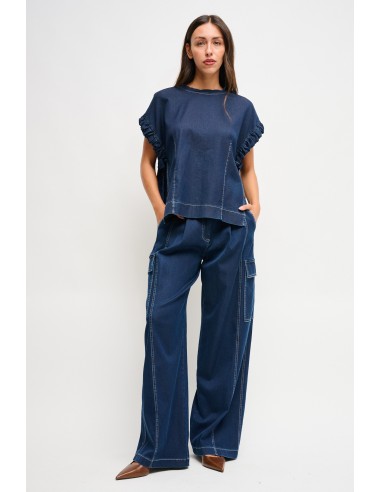 Denim broek met riem Maryley