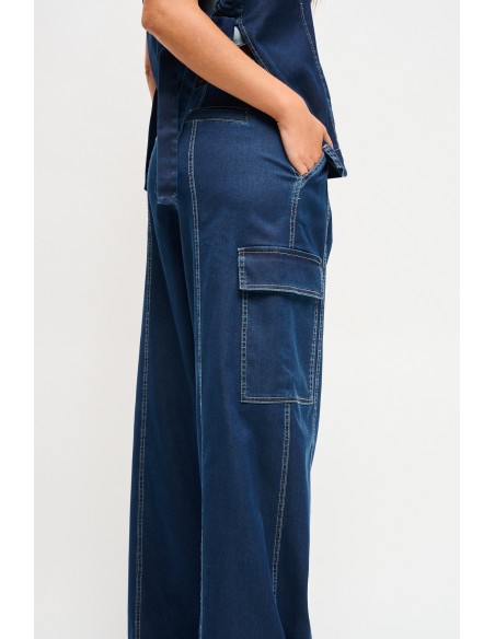 Denim broek met riem Maryley