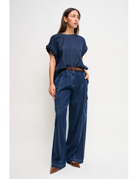 Pantalon en denim avec ceinture Maryley