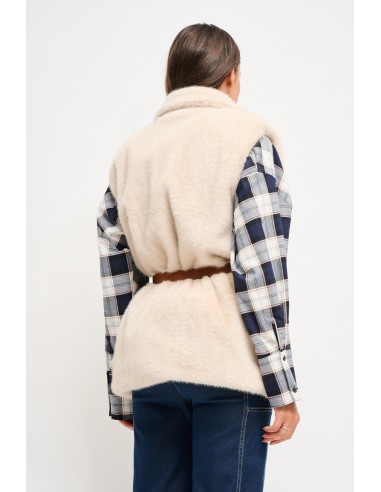 Gilet en fausse fourrure avec ceinture Maryley