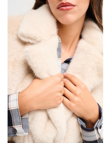 Gilet en fausse fourrure avec ceinture Maryley