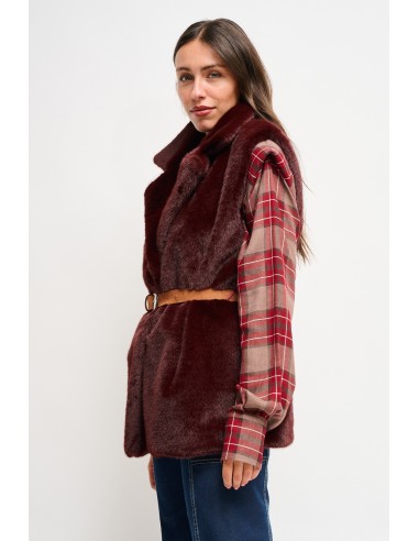 Gilet en fausse fourrure avec ceinture Maryley