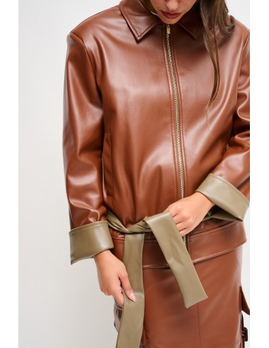 Veste en similicuir avec ceinture Maryley