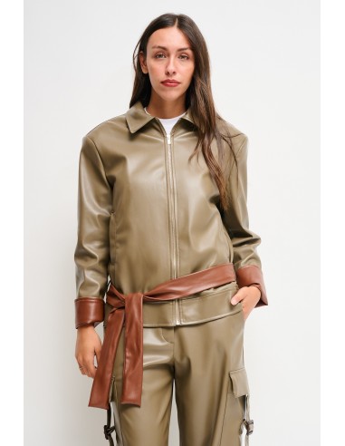 Veste en similicuir avec ceinture Maryley