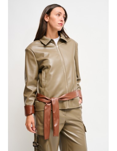 Veste en similicuir avec ceinture Maryley