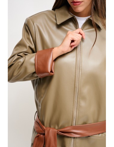 Maryley-jas van imitatieleer met riem