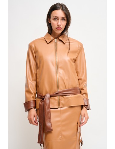 Veste en similicuir avec ceinture Maryley