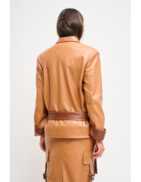 Veste en similicuir avec ceinture Maryley