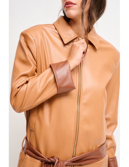 Veste en similicuir avec ceinture Maryley