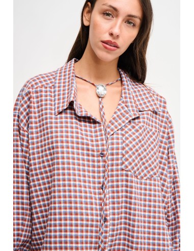 Chemise à carreaux avec lacets Maryley