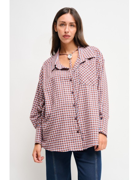 Chemise à carreaux avec lacets Maryley