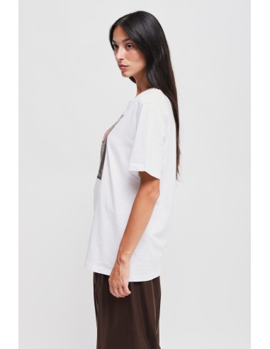 T-shirt en coton avec imprimé et strass Maryley