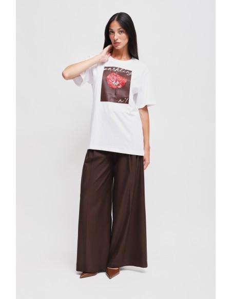 T-shirt en coton avec imprimé et strass Maryley