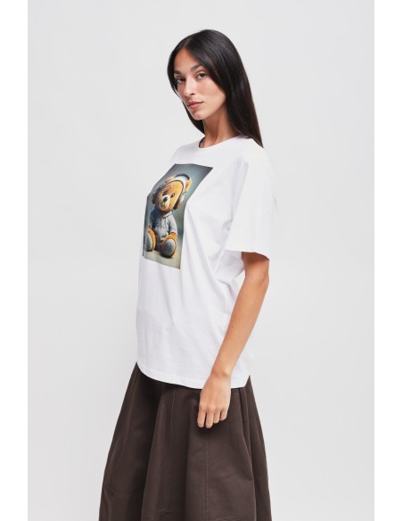 Katoenen T-shirt met berenprint Maryley