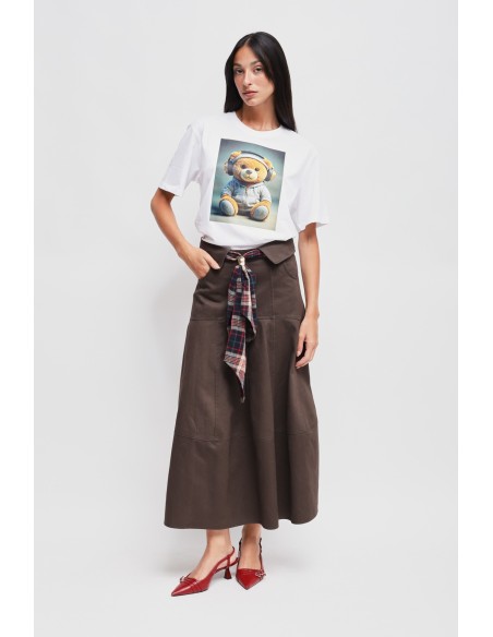 Katoenen T-shirt met berenprint Maryley