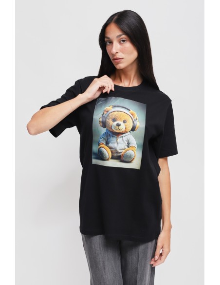 Maryley - T-shirt en coton imprimé ours