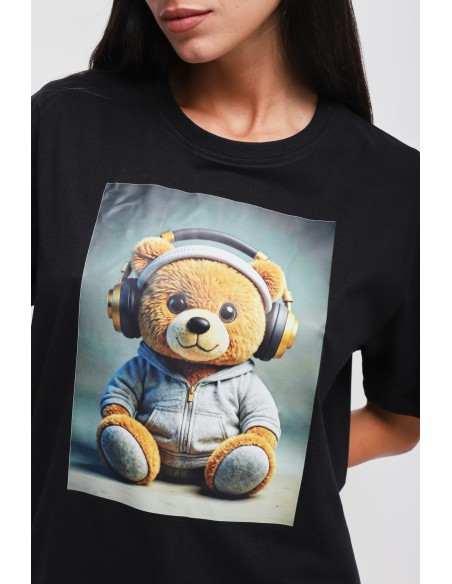 Maryley - T-shirt en coton imprimé ours