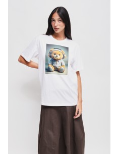 Katoenen T-shirt met berenprint Maryley