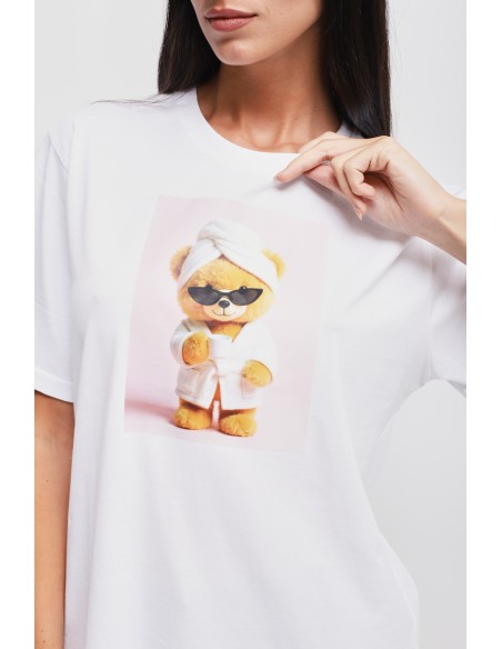 Maryley - T-shirt en coton imprimé ours