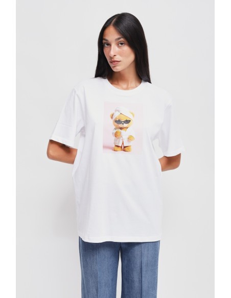 Katoenen T-shirt met berenprint Maryley
