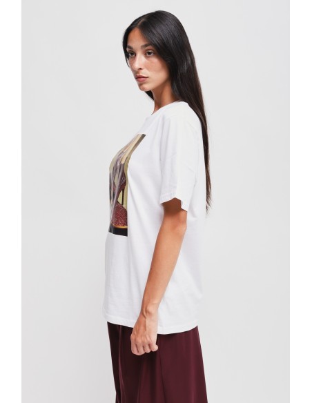 T-shirt en coton chic et décontracté avec imprimé Maryley