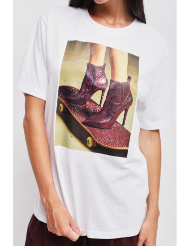 T-shirt en coton chic et décontracté avec imprimé Maryley