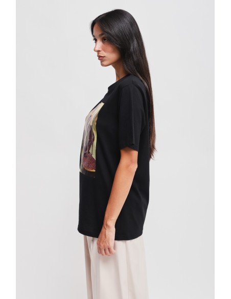 Casual-chic T-shirt van katoen met Maryley-print