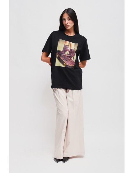 T-shirt en coton chic et décontracté avec imprimé Maryley